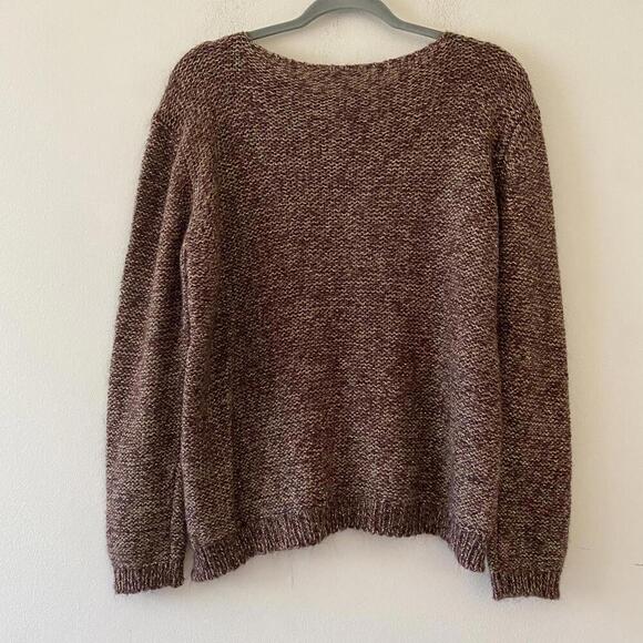 MOTH ANTHROPOLOGIE brown bronze gold knit sweater - Picture 5 of 7